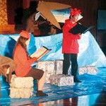 宮沢賢治の世界観朗読劇に　那賀高演劇部 小学校回り上演