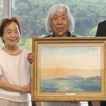 洋画家 中尾さん 友ヶ島の絵寄贈